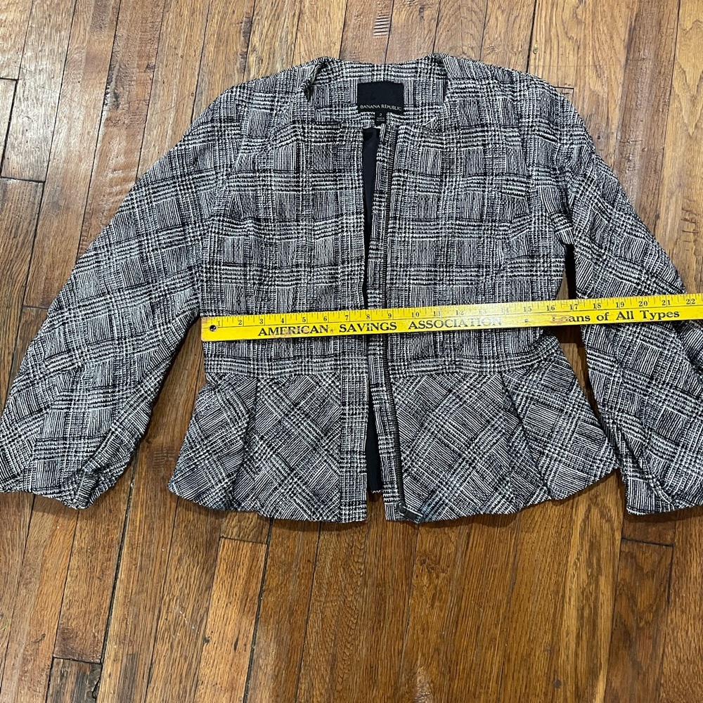J. Crew Kids Black and White Plaid Blazer - Picture 3 of 5